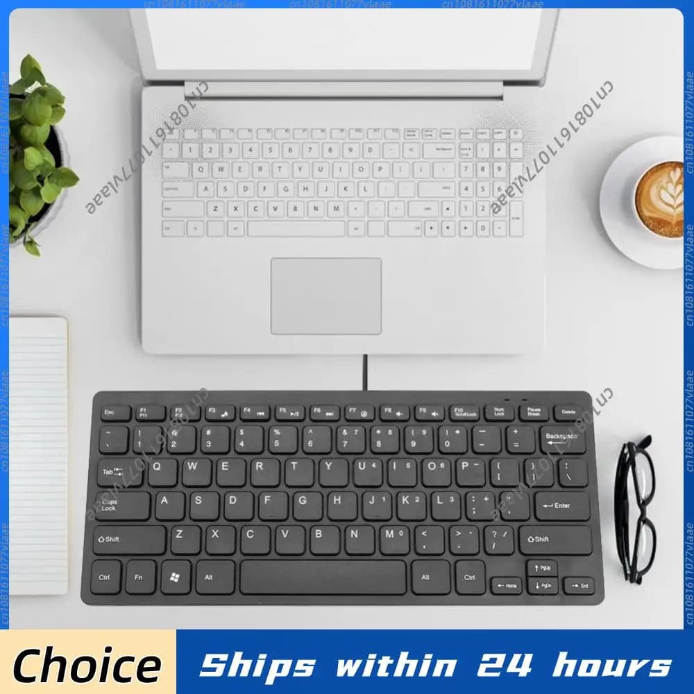 Durable Keyboard Delicate Design K1000 10 inch Ultra Thin 78 Keys Wired Keyboard Mini USB Slim PC Keyboard Keypad