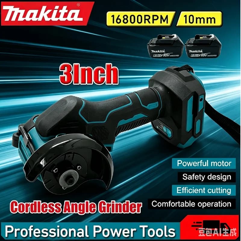 Makita 3 Inch Cordless Angle Grinder Portable Electric Cut Off Tool Mini Circular Cutting Saw Multifunction Power Tool