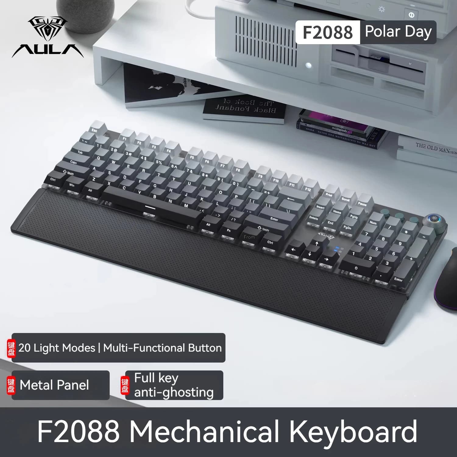AULA F2088 Retroilluminata Cablata 104 Keyboards Layout 100% Customizable No Interruptions for Gaming E-Sport