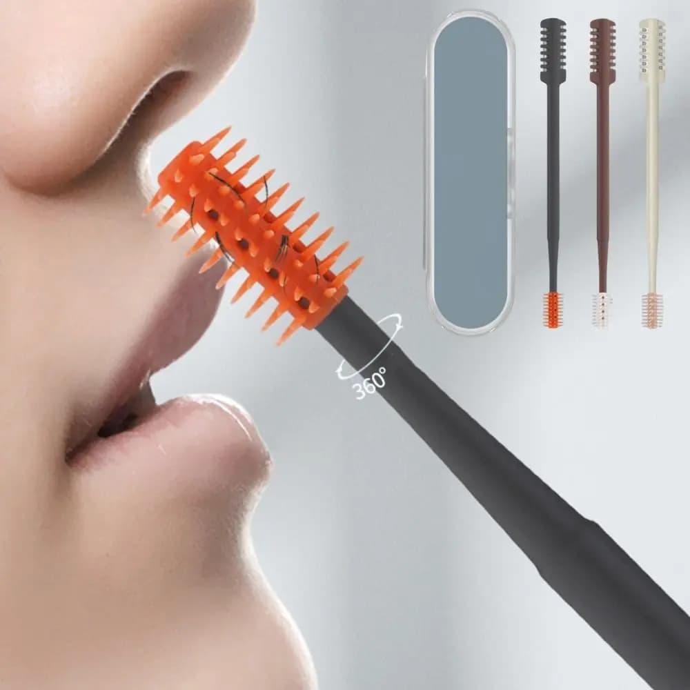 Set da 3 pezzi per tagliare i peli del naso a doppia testa 360 ° Tagliacapelli manuale rotante e lavabile per naso e barba, con scatola, sicuro per la cura dei peli del naso
