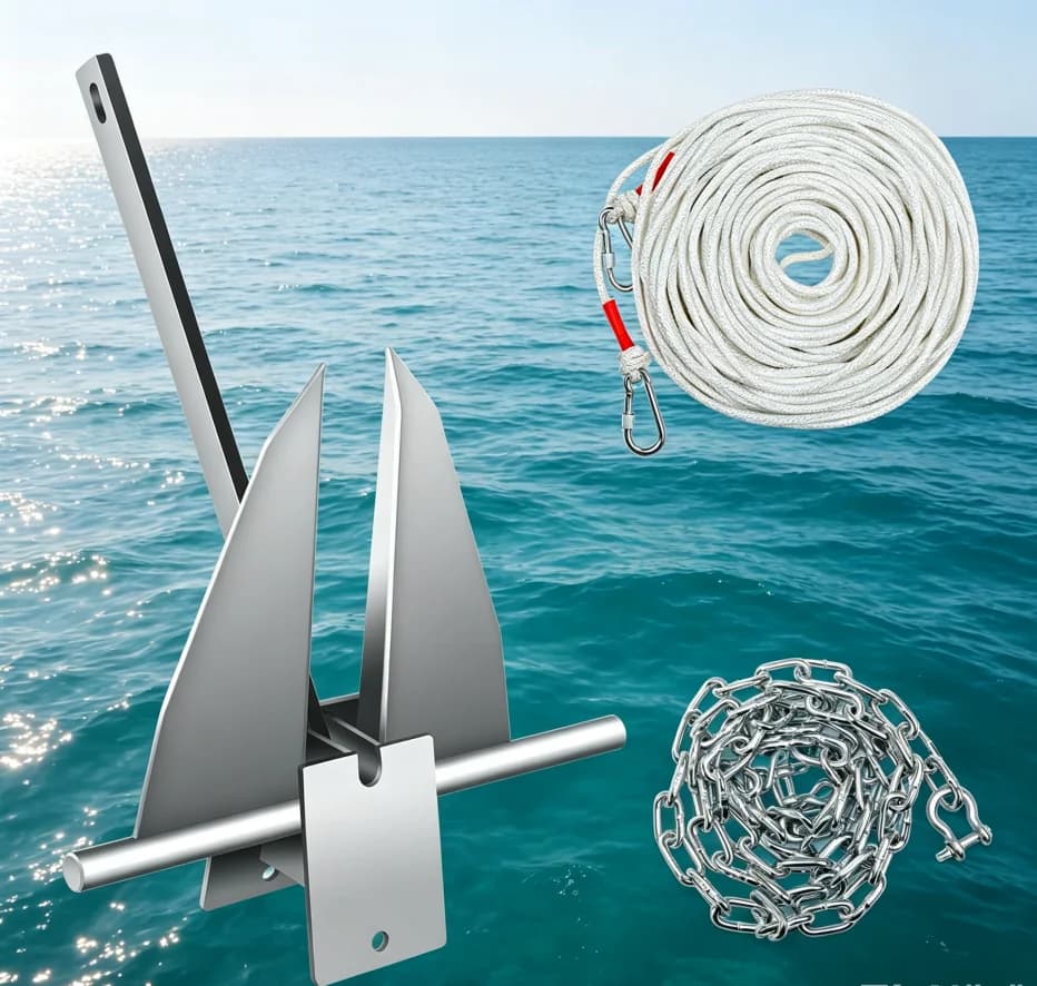 8.5 Lb Heavy-Duty Galvanized Steel Boat Anchor, Anti-Tangle Design, Special Anchor for Docks / Fishing Boats / Sailboats