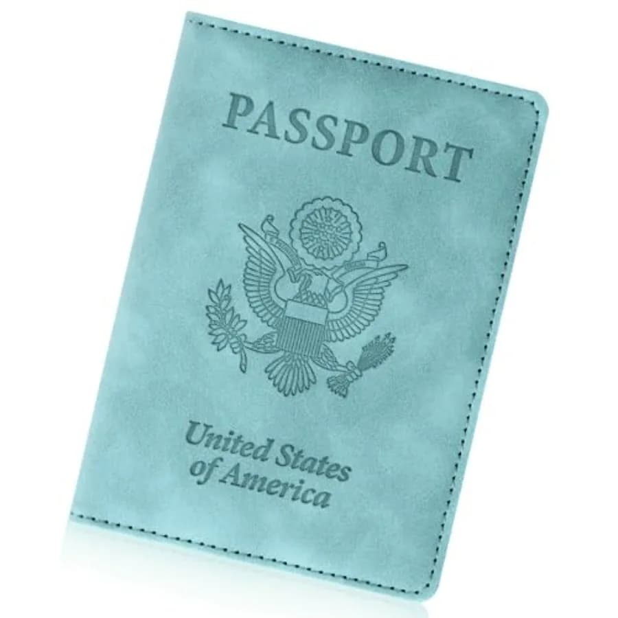 Passport Holder for Travel Essentials, RFID Blocking Passport Cover Wallet Card Case for Women and Men Light Green