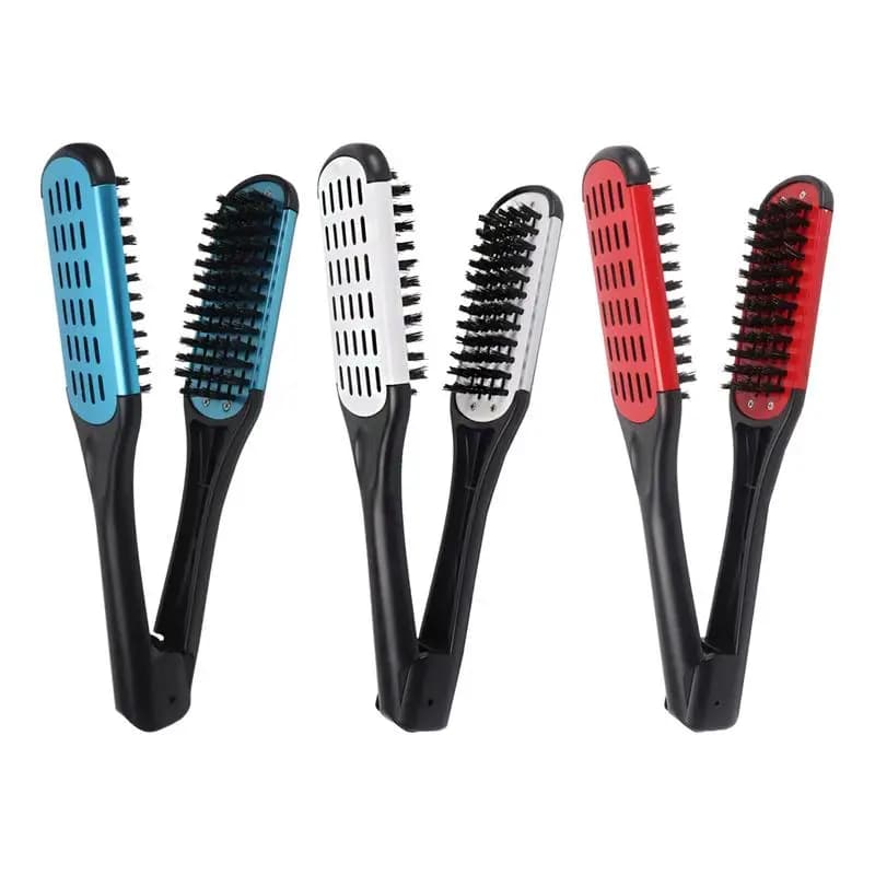 Piastra per capelli pettine setole di cinghiale morsetto spazzola per capelli setole di cinghiale morsetto spazzola a doppia faccia piastra per capelli per negozi di barbiere