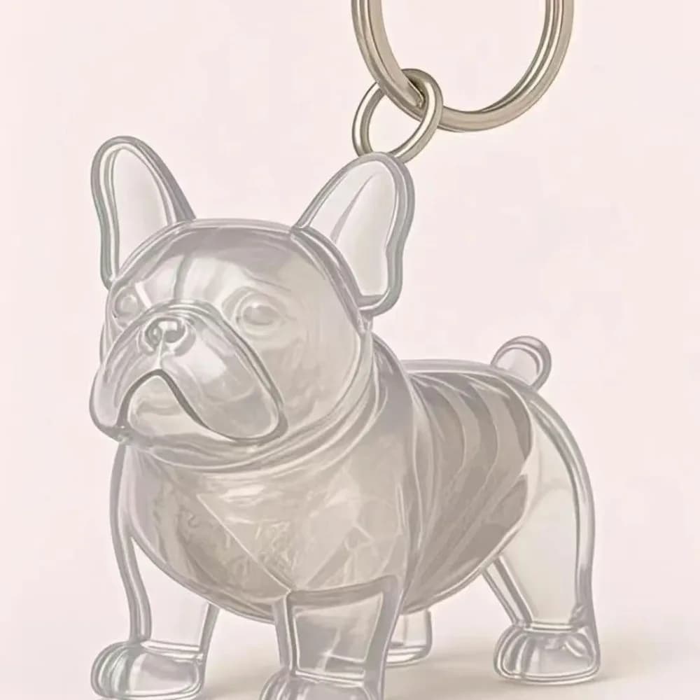 Dog Shape Dog Hair Storage Box Hair Grooming DIY Handmade Pet Hair Keychain Keyring Transparent Puppy Pendants Jewelry Gift