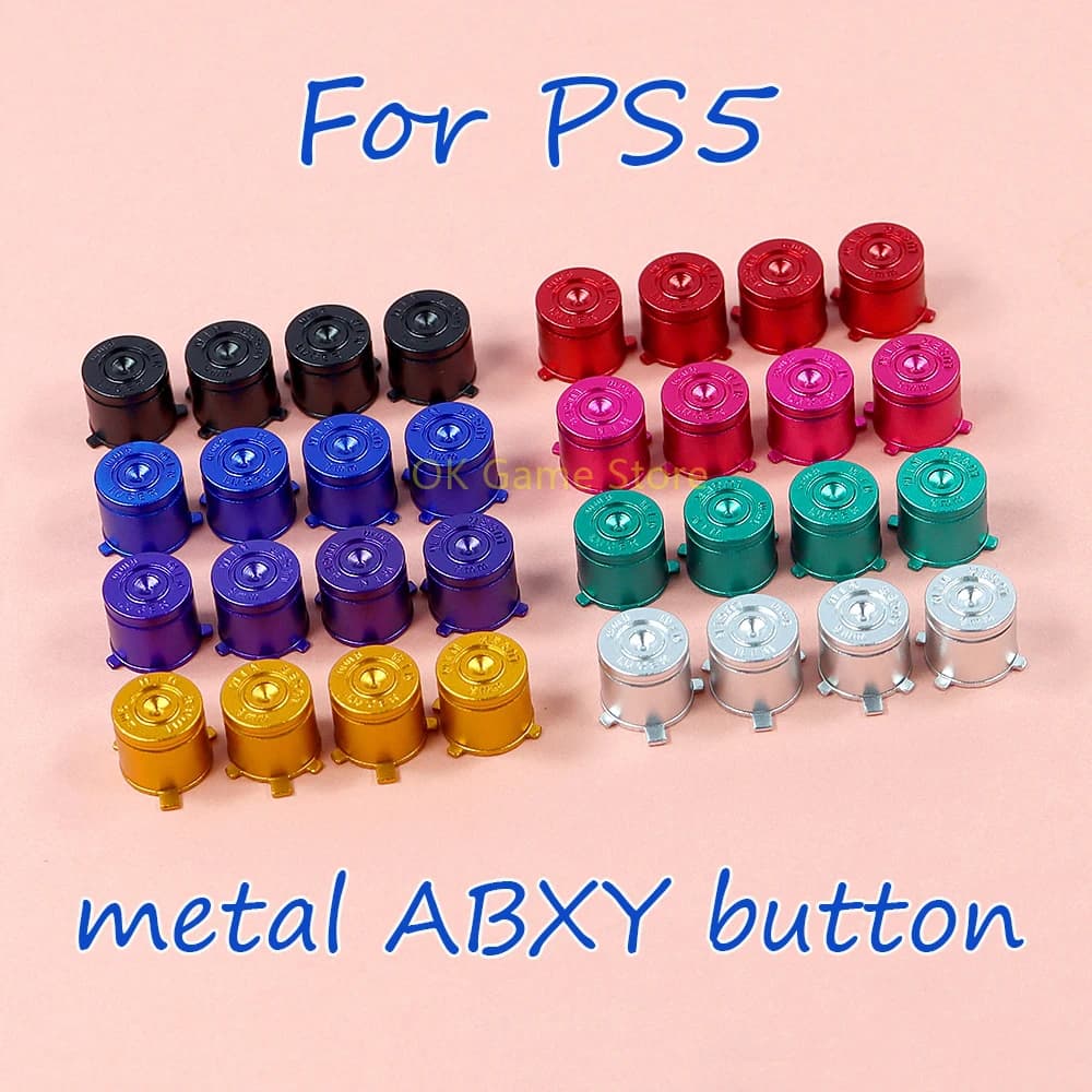 1Set Bottoni ABXY in metallo per PS5 Pulsante proiettile in alluminio per Playstation5 ABXY Pulsante proiettile Controller Accessori Parte di riparazione
