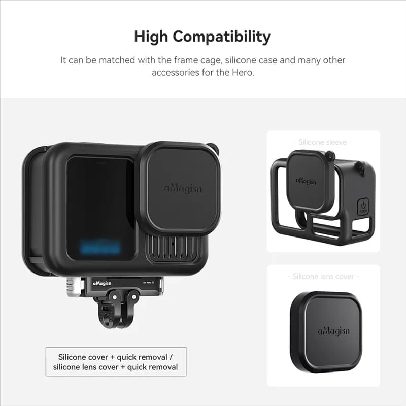 -RRKK AMAGISN Supporto base per fotocamera a sgancio rapido Action Camera Selfie Stick Adattatore per treppiede Supporto per camma pieghevole per Gopro Hero 13