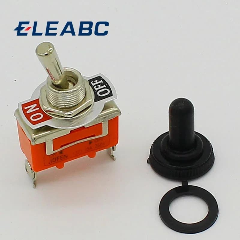 5pcs 15A 250V SPST 2 Terminal ON OFF Watertight switch with waterproof hood