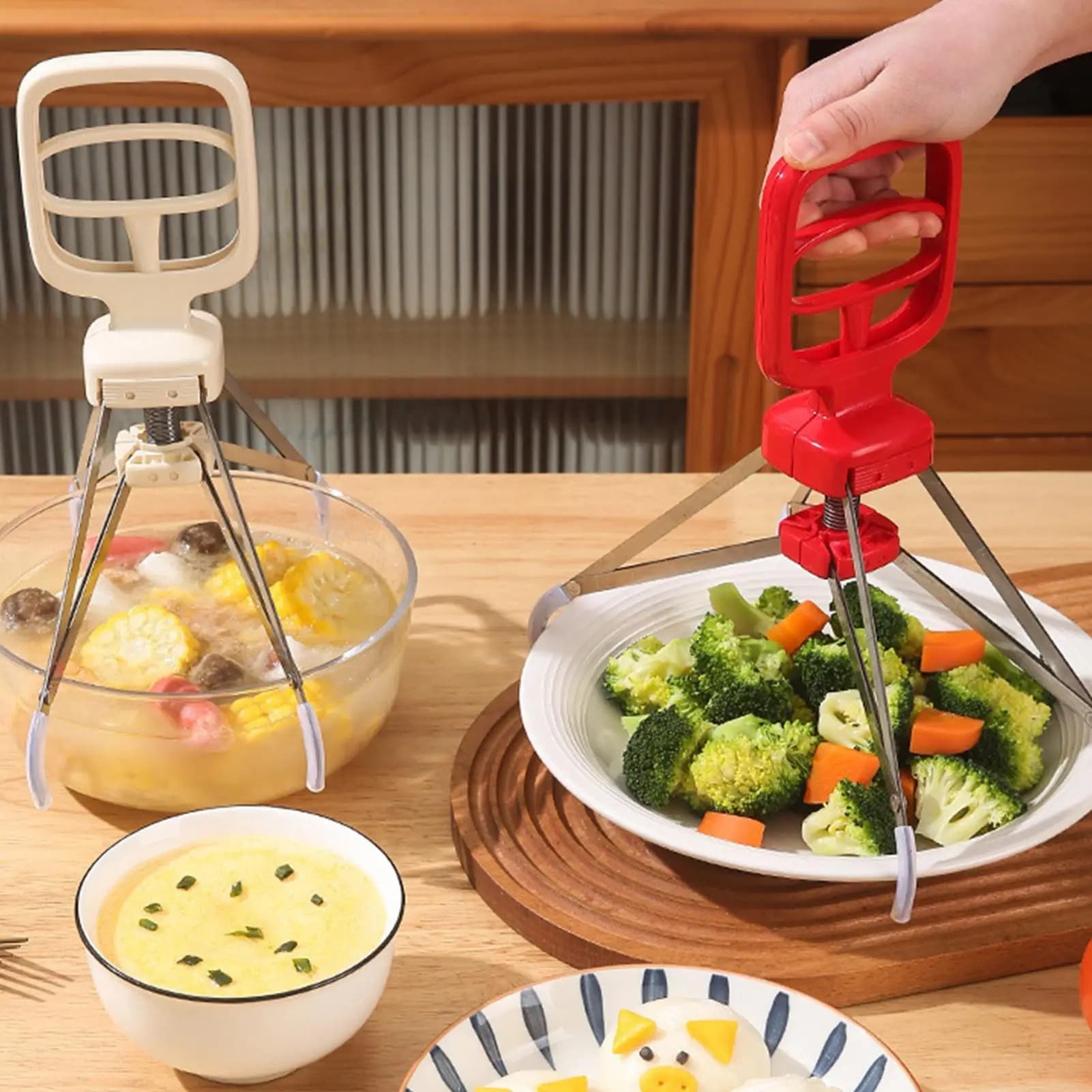 Pinze Antiscottatura Antiscivolo Resistenti al Calore per Piatti, Pentole, Ciotole, Stoviglie e Friggitrice ad Aria - Utensili da Cucina