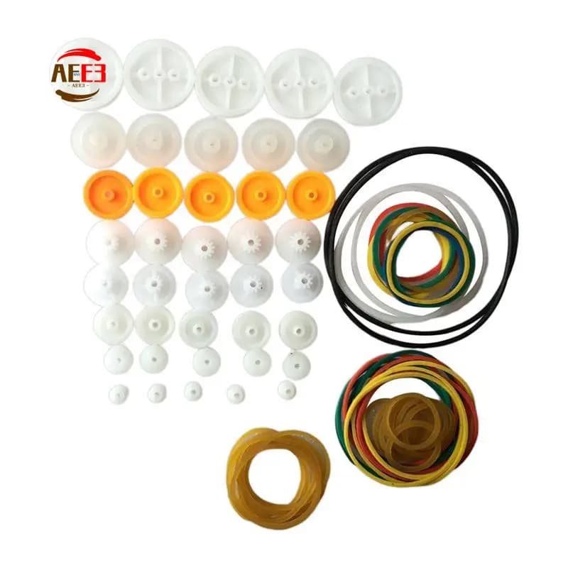 AEE3-84 pezzi Set combinato di elastici per puleggia rotonda con trasmissione a cinghia in ABS Cinghia rotonda per trasmissione motore estensibile