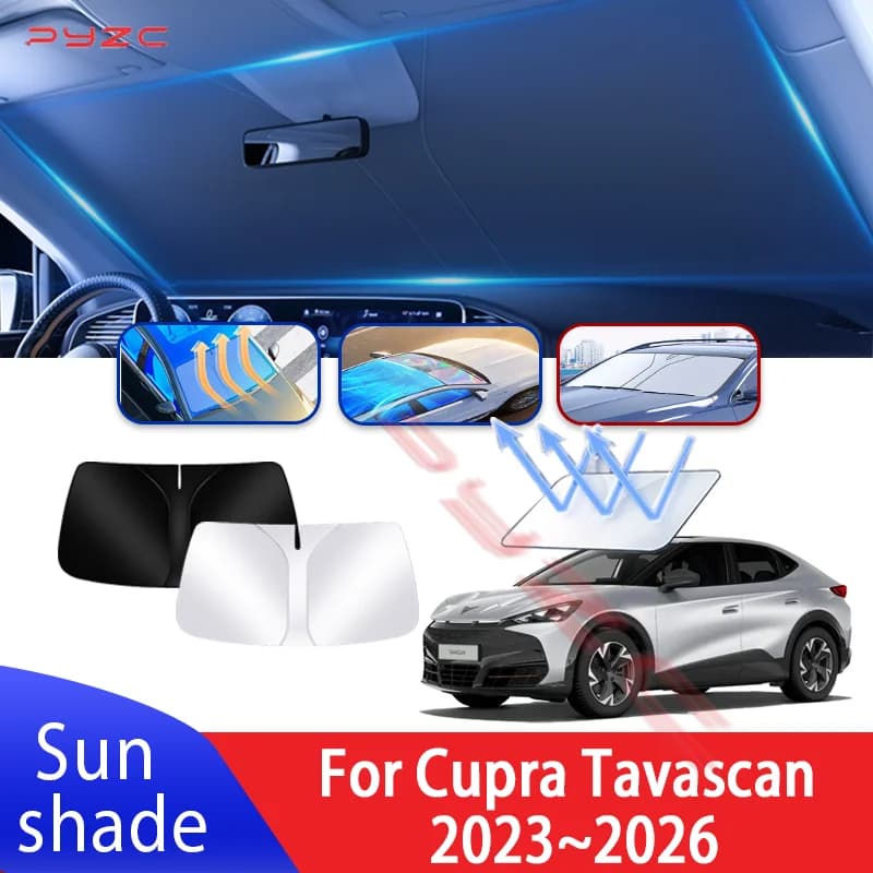 Visiera parasole per auto per Cupra Tavascan 2023 ~ 2026 2024 2025 Parabrezza anteriore automatico Parasole Isolamento termico Accessori di raffreddamento estivi