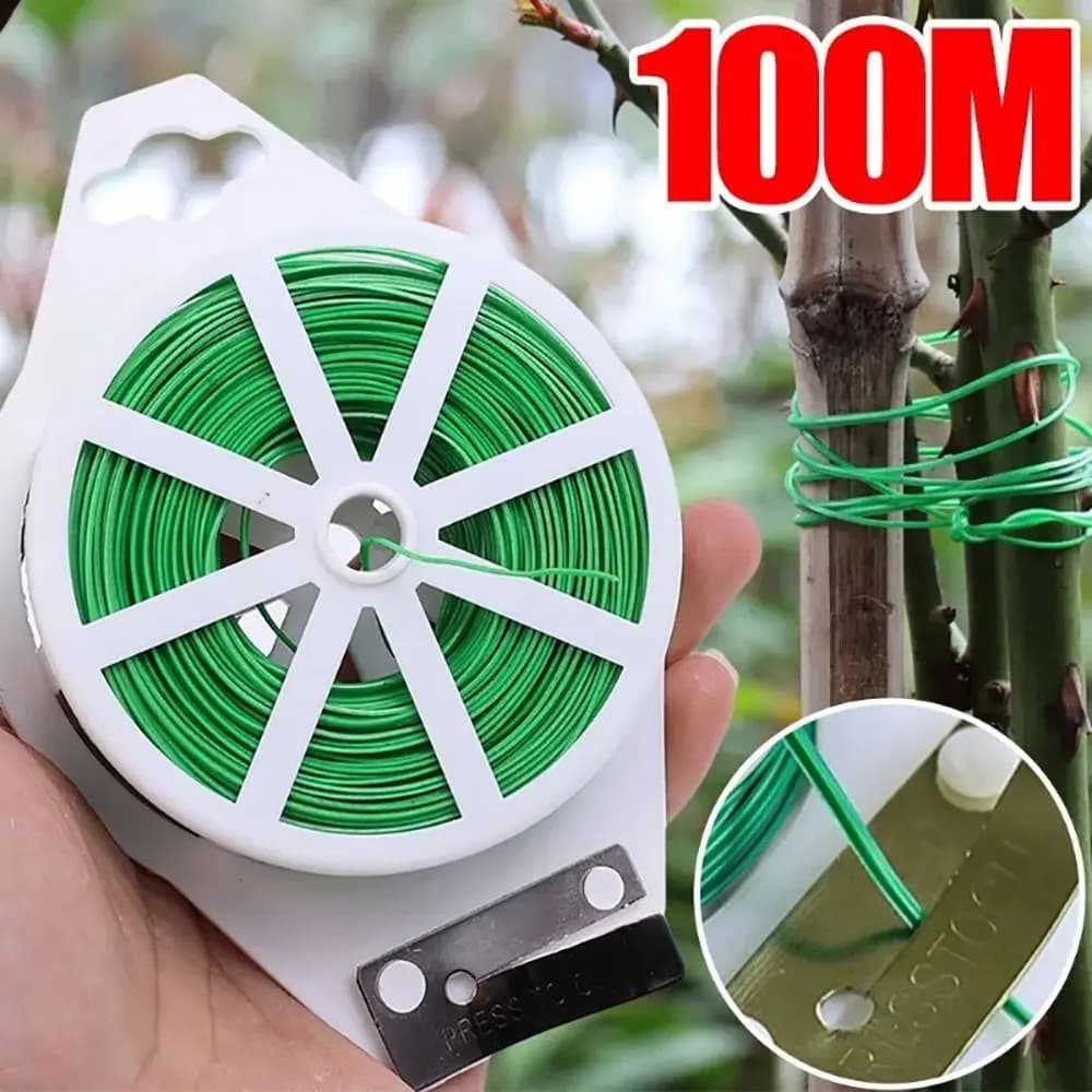 1 pz fascette per cavi in filo di ferro pacchetto di piante filo di ferro reggiatura multifunzionale fascette da giardino autotorta 20/30/50/100M riutilizzabili