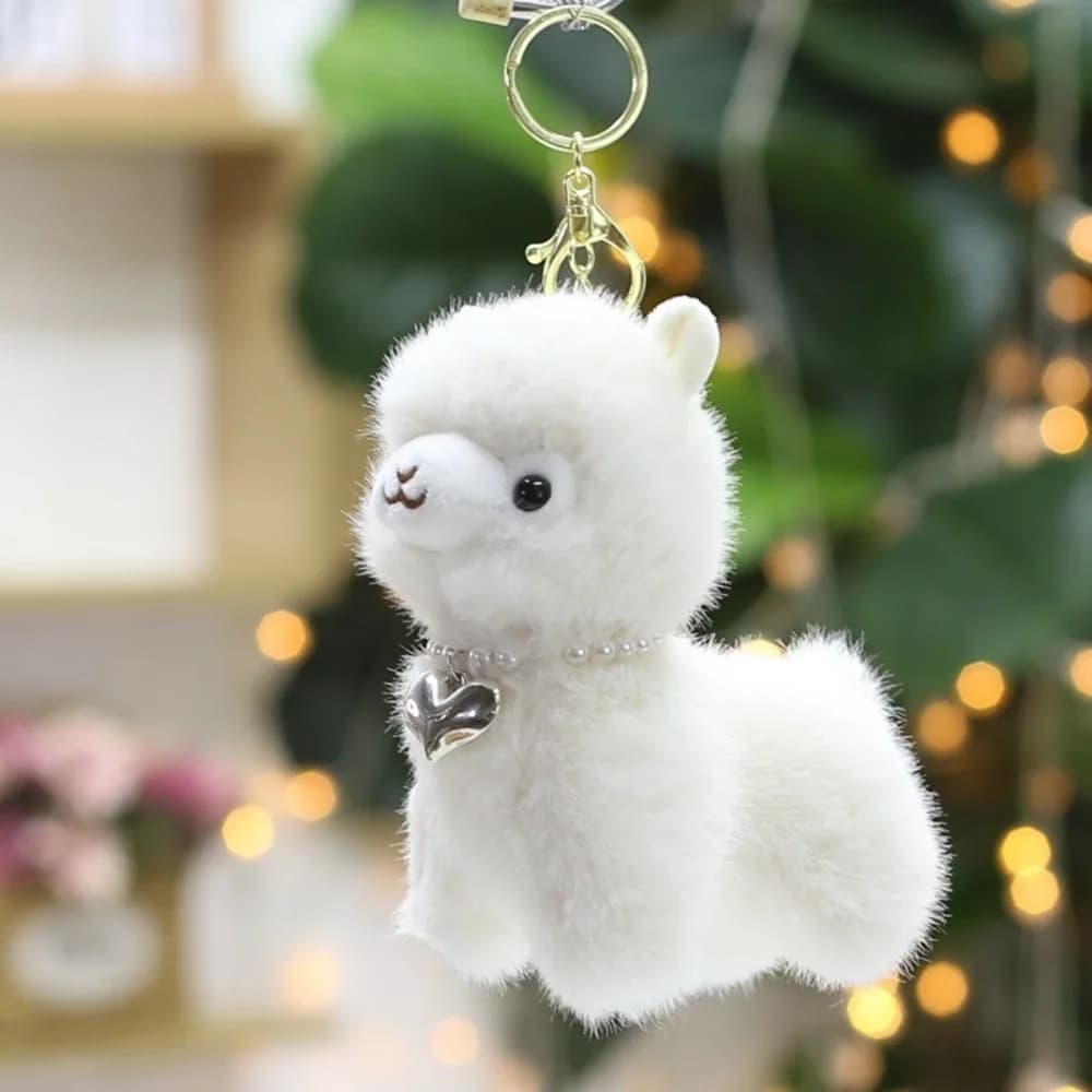 Portable Plush Alpaca Plush Pendant PP Cotton Soft Fluffy Texture Keychain Ornament Backpack Ornament Gift
