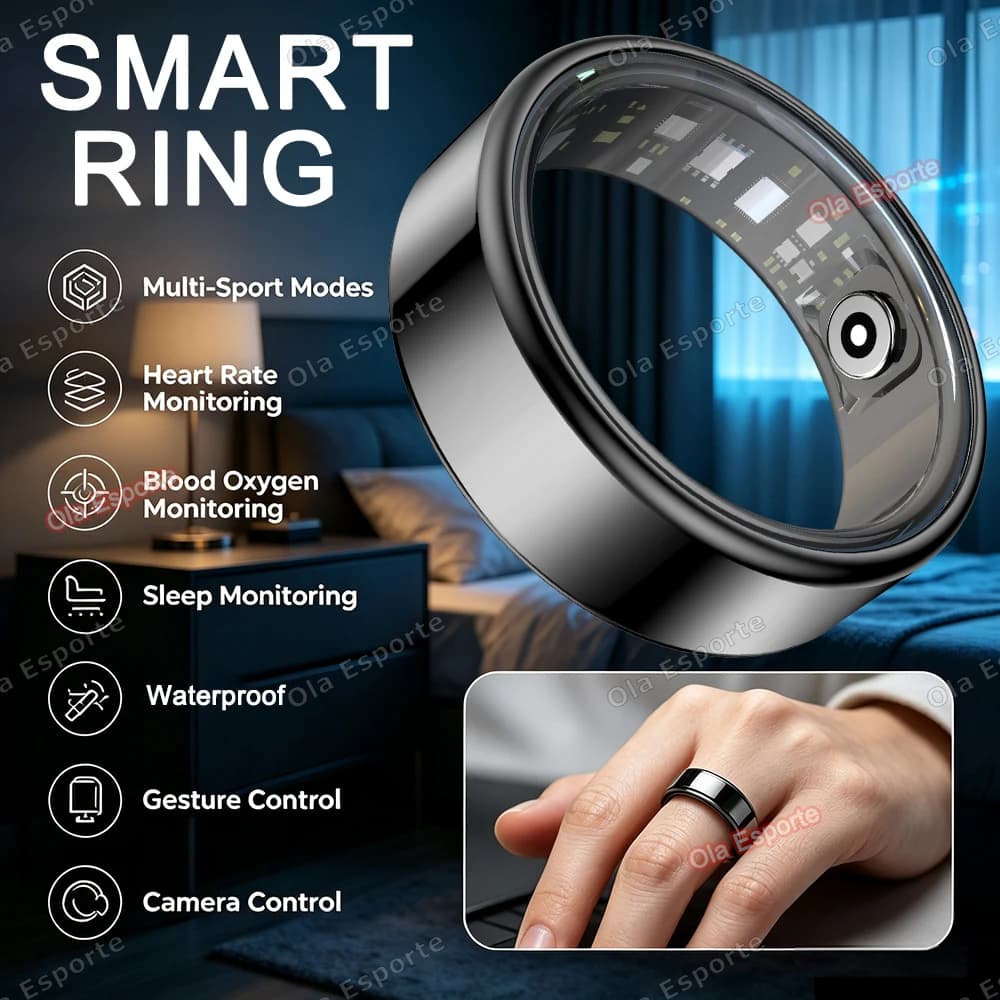 New Smart Ring 2026 Heart Rate Blood Pressure Sleep Monitoring Motion Tracking Men Women Smart Ring Holiday Gift All Size（6-14）