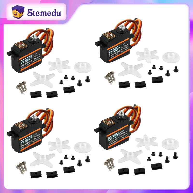 Servomotore Digitale Impermeabile Emax ES3054 17g 3.5kg 0.13s Mini RC con Ingranaggi in Metallo 23T per Aeromodelli RC, Aggiornamento ES3154