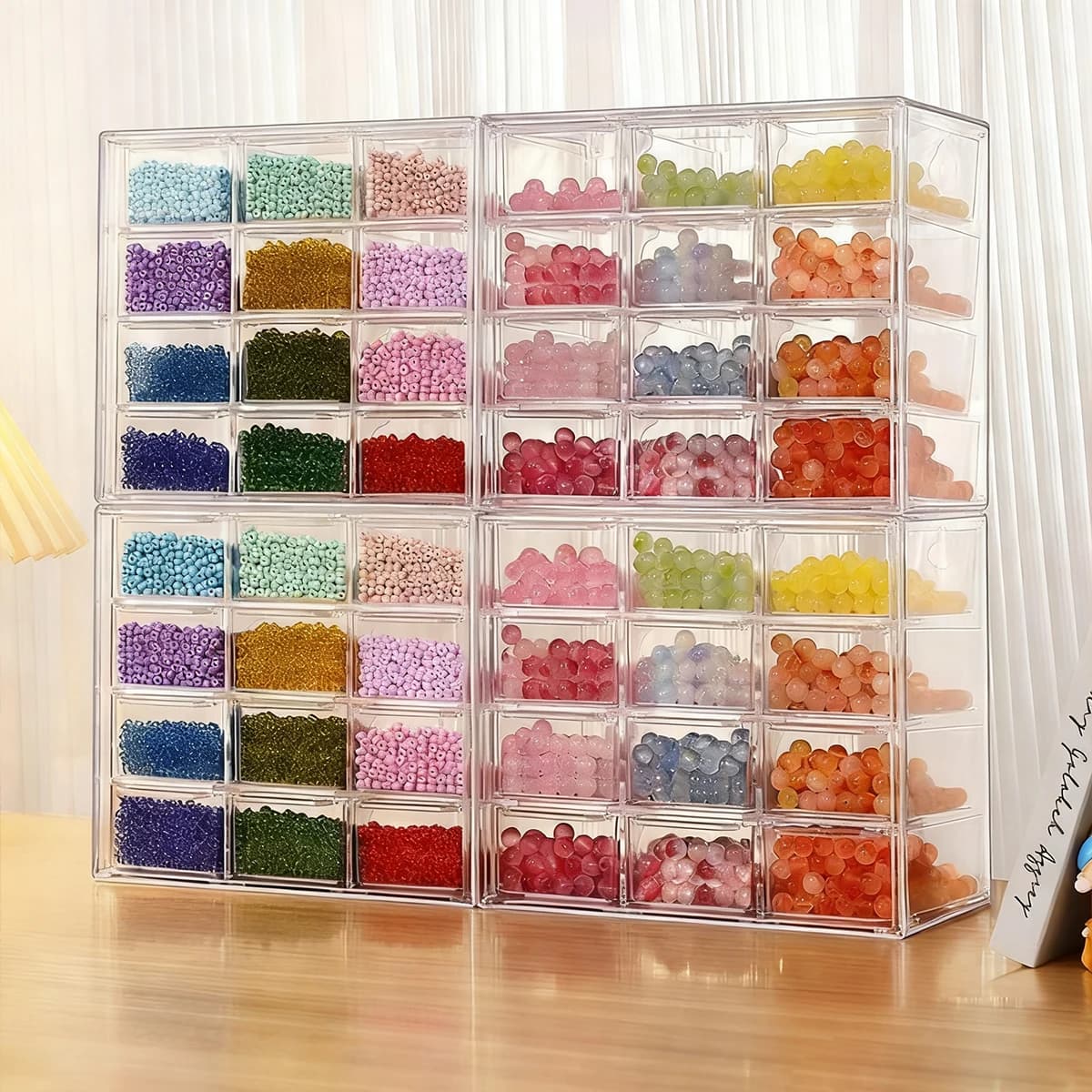 1pc drawer style 6-grid/9-grid/12 grid bracelet jewelry storage box desktop jewelry stationery lipstick dustproof storage box
