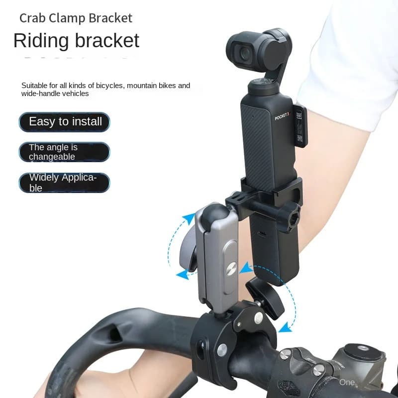 KIPYENB supporto per morsetto per manubrio con testa a sfera flessibile 360 per DJI Osmo Pocket 3 Bike Bicycle moto Boat Vehicle Tree Tube
