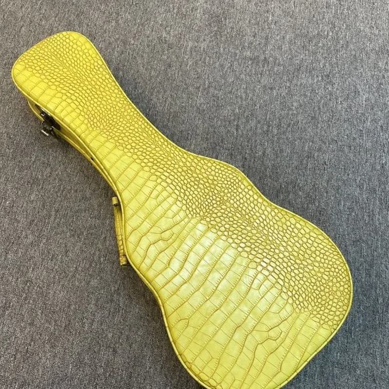 Scatola per ukulele in pelle da 26 pollici foderata in pile antiurto impermeabile portatile giallo custodia rigida per ukulele accessori per strumenti musicali