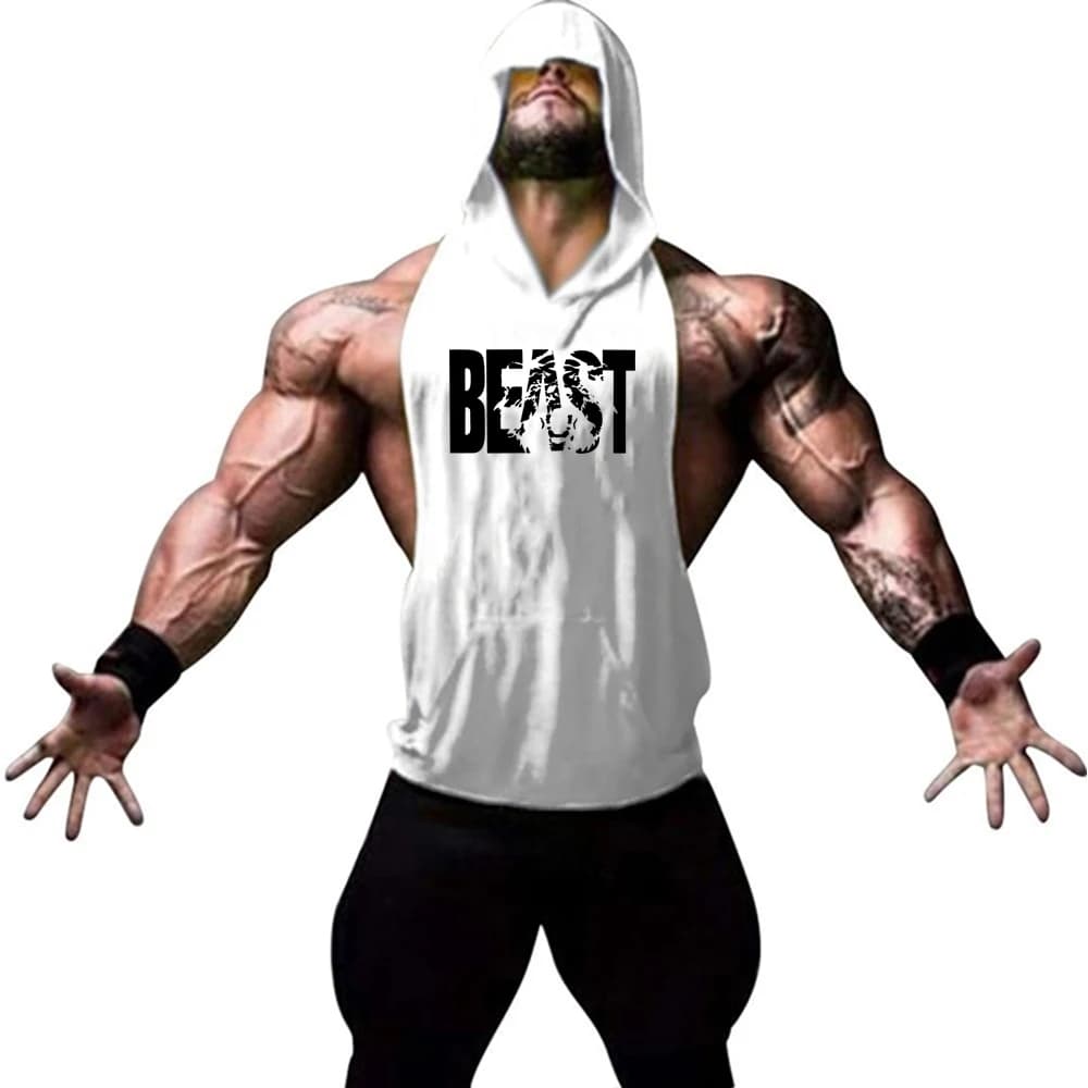 Men's Sports Running Vest Summer Top for Weight Exercises Bodybuilding Vest Gym Workout Fitness hoodie Men's hoodie
