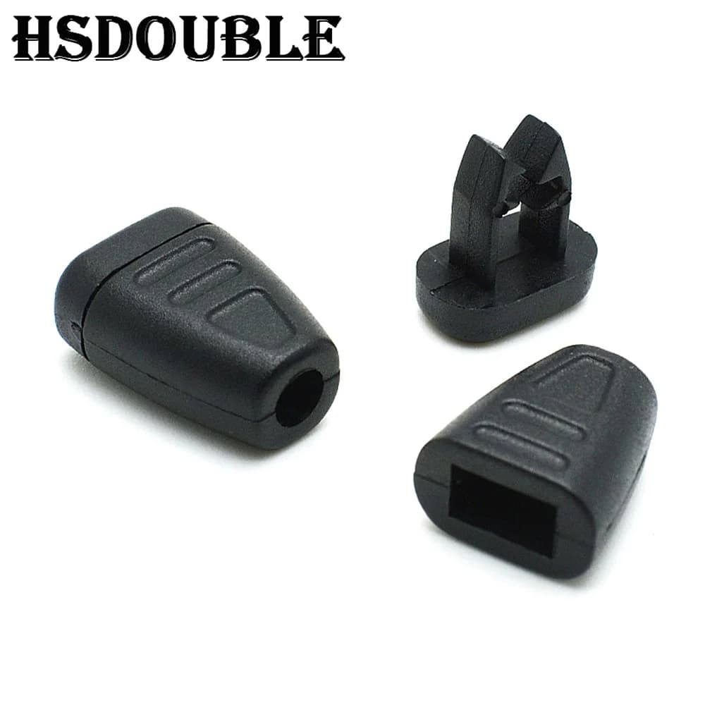 10 Pieces/Confection HSDOUBLE Zip Clips with Catenella and Black Closure for Paracord