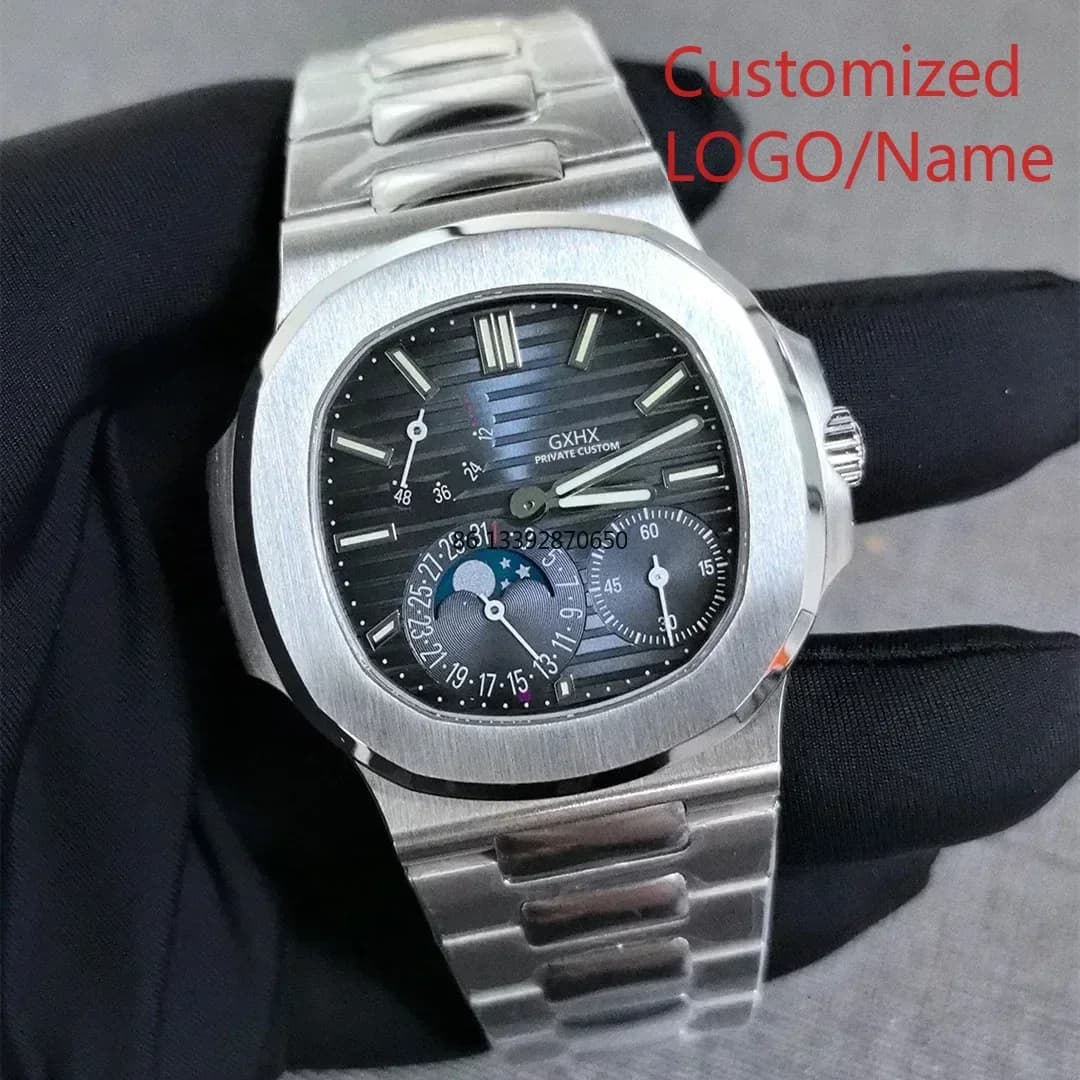 Men's Watch A191 Automatic Stainless Steel Multifunction Mechanic With Sapphire Glass and Leather Strap