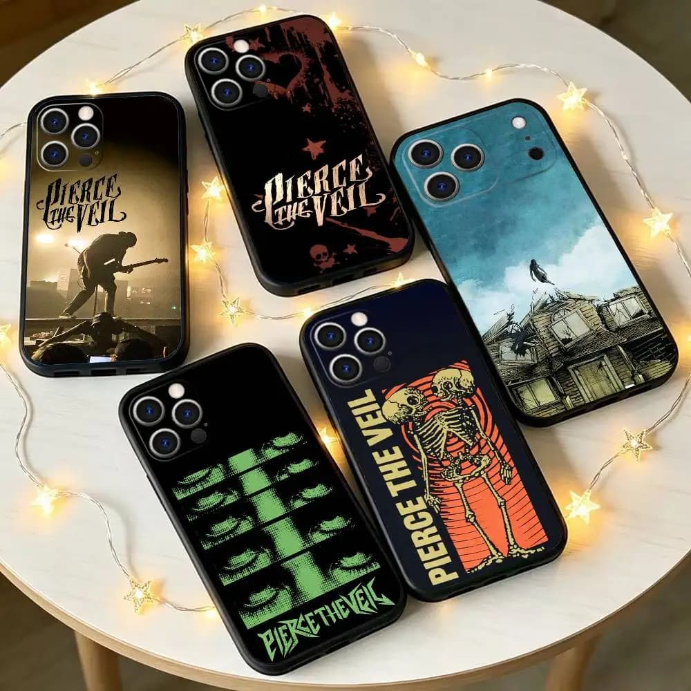 Cover per telefono in silicone morbido P-Pierce The Veil Rock Band per iPhone 17 16 15 14 13 12 11 X XR Plus Pro Max Plus