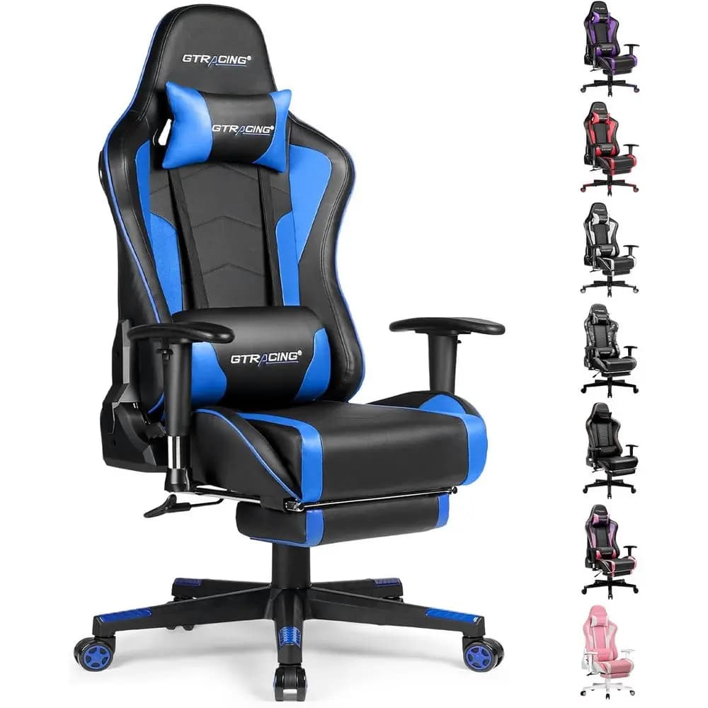 Sedia da Gaming Ergonomica Bluetooth con Altoparlanti, Sedia per Videogiochi Resistente per Scrivania del Computer