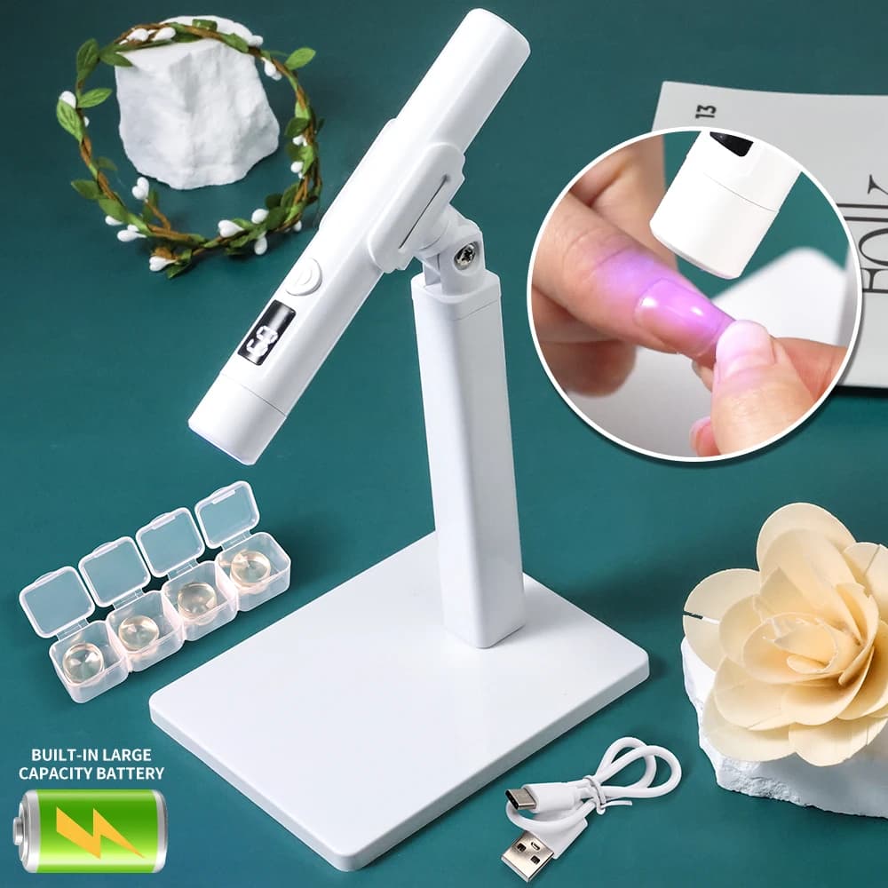Professional LED desk lamp UV for nails with display Mini portable UV lamp rechargeable for nail dryer removable