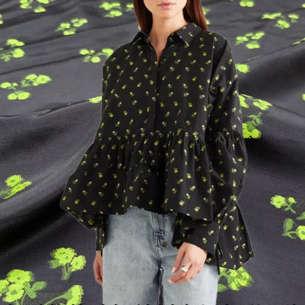 Jacquard Fabric Organza Cut Flowers Spring and Summer Thin Shirt Dress Fashion Fabrics Diy Sewing Cloth By The Meter