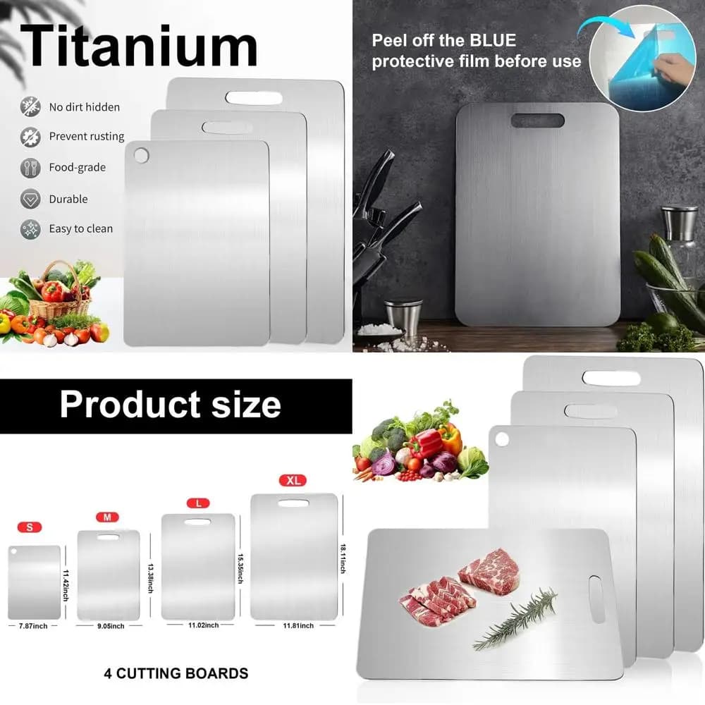 2026 Pure Titanium Kitchen Tablets, set of 3 - Small, medium, large, non-toxic, durable, easy to clean