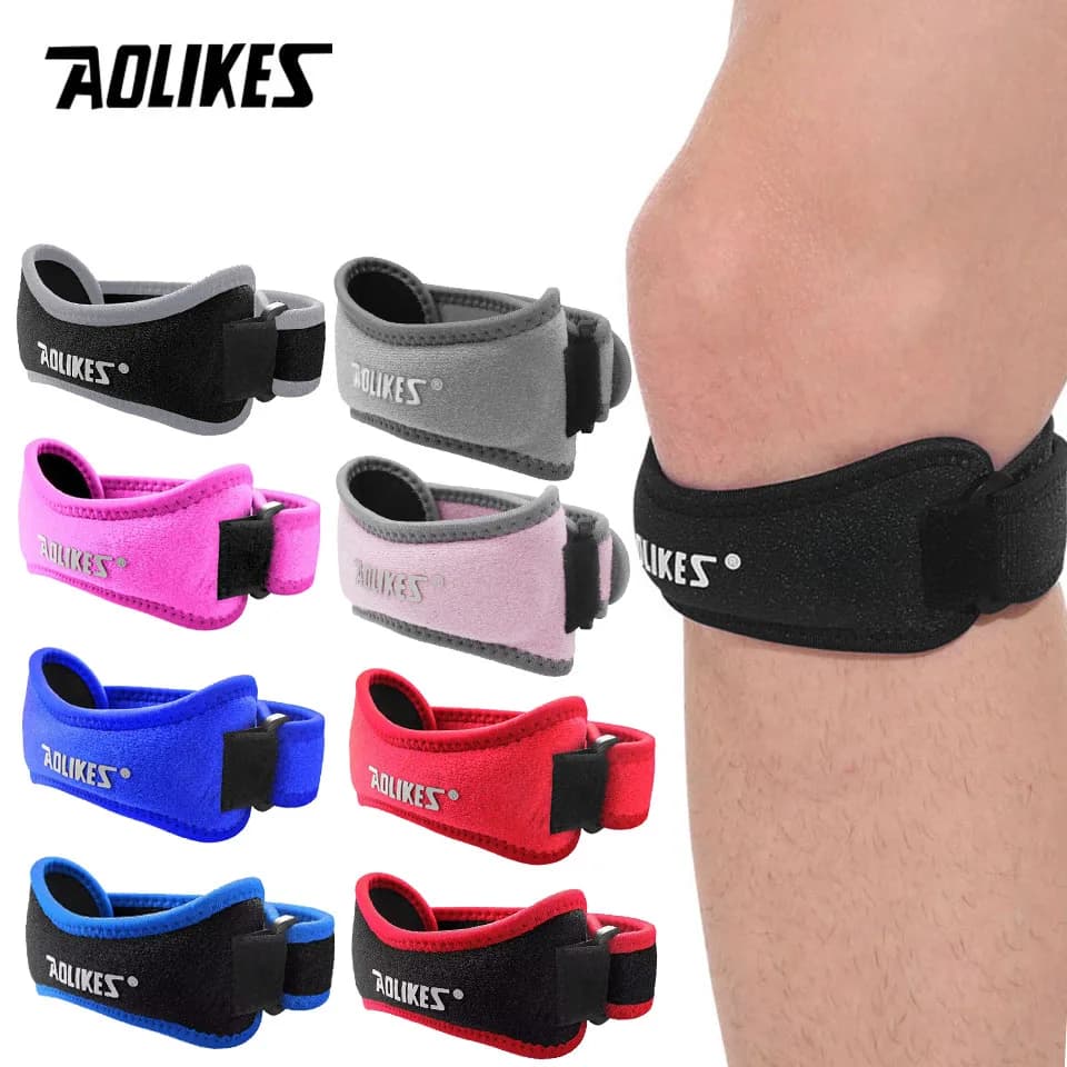 AOLIKES 1 Pezzo Nuovo Supporto per Tendine Rotulee, Fascia Regolabile per Ginocchio con Assorbimento degli Urti e Compressione, per Basket