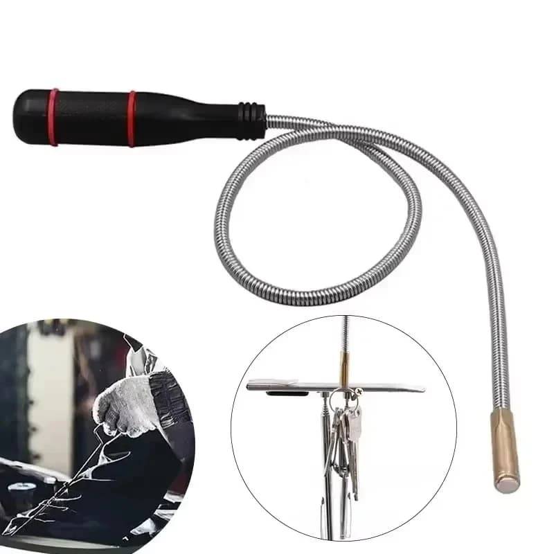 Strumento di raccolta magnetico flessibile Strumento di raccolta pieghevole in metallo Magnete con impugnatura a molla Utensili manuali portatili Uso multiuso