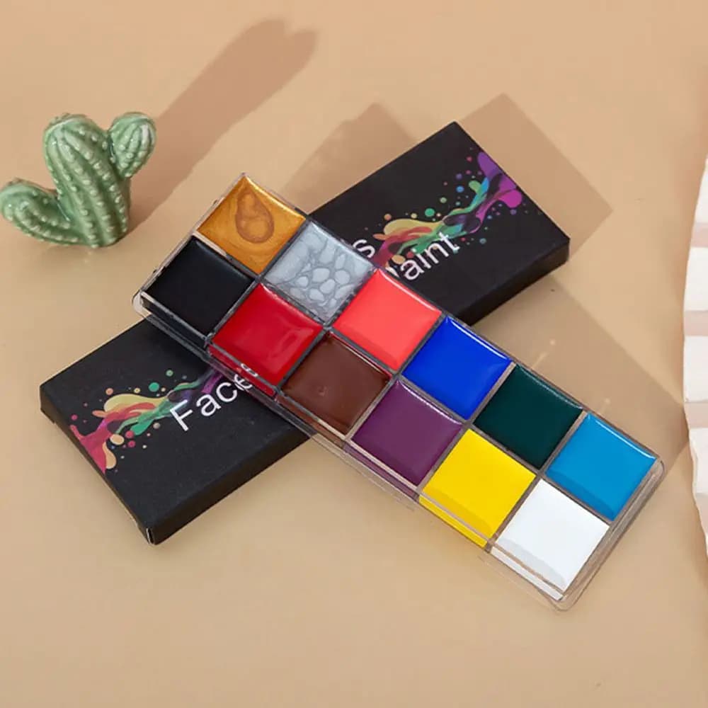 12/20 Colors Painting Palette Clown Cosmetic Supplies Tattoo Body Art Painting Pigment Face Body Oil Paints Halloween Makeup