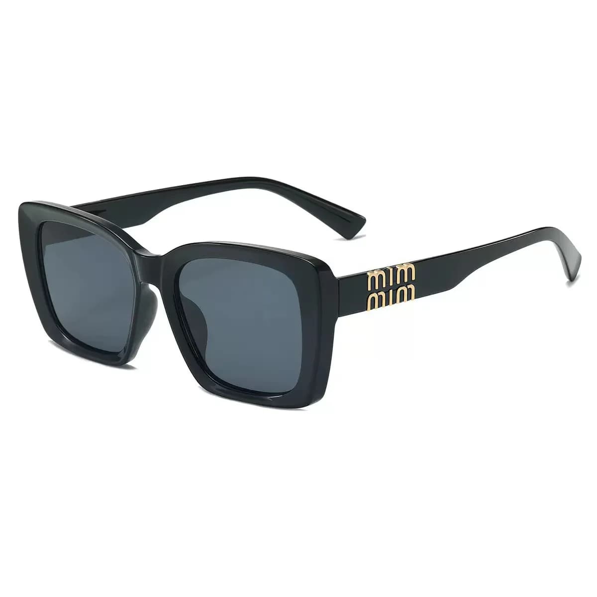 Occhiali con montatura quadrata grande e spessa alla moda, stile semplice, con bracci decorativi per l'uso quotidiano e la fotografia di strada
