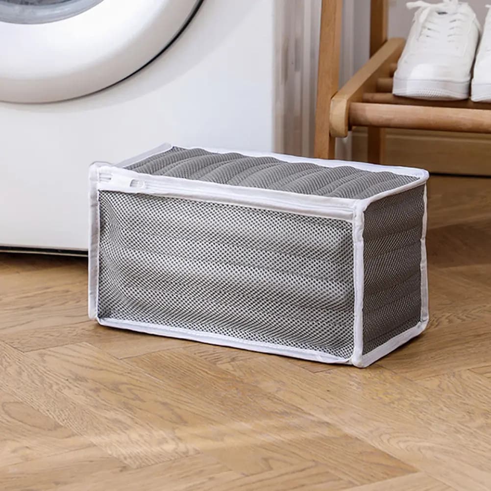 Cuboid Shoe Laundry Bag for Washer and Dryer Zippered Mesh Wash Bag Safe Sneaker Washing Pouch Reusable Travel Organization