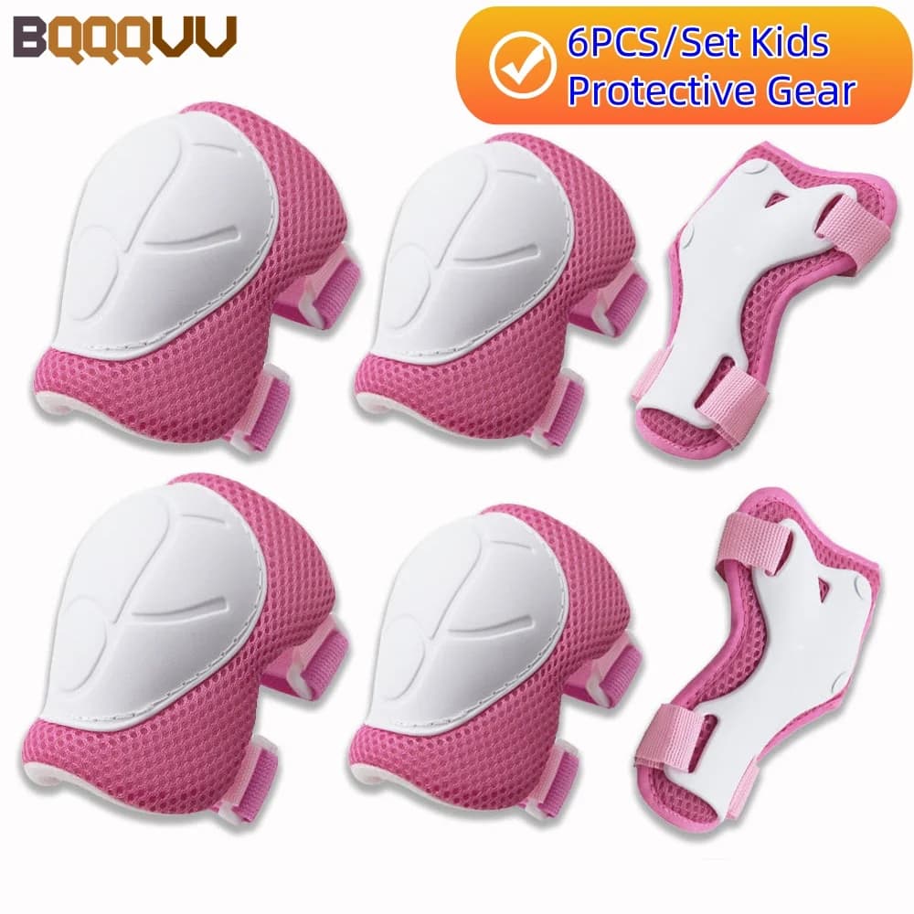 6PCS/Set Kids Knee Pads Elbow Pads Wrist Guard Protective Gear Set for 3-7 Year Old Child Roller And Skating Pads