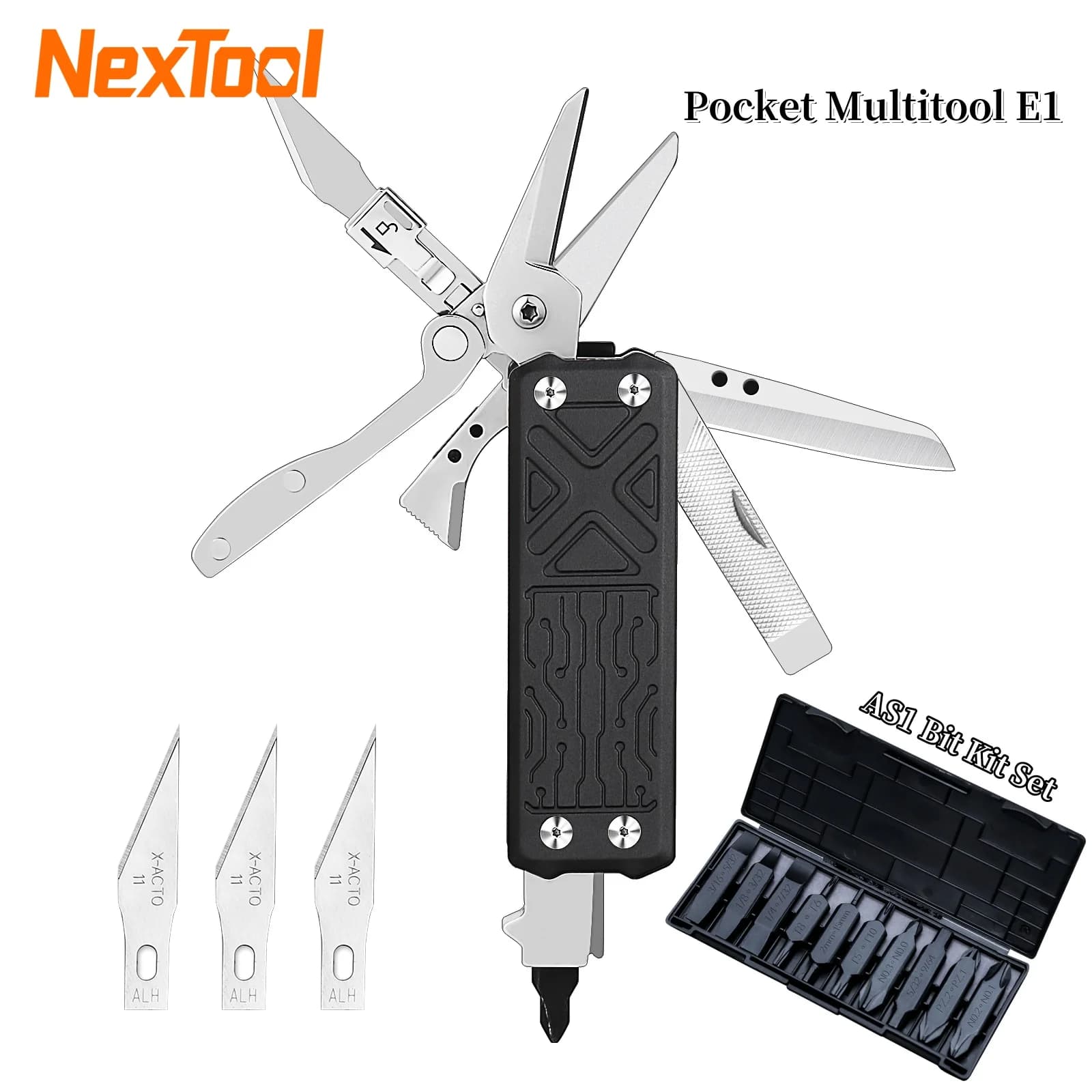 NexTool 10 in 1 tasca multiutensile E1 coltello pieghevole forbici pinza sega campeggio esterno attrezzatura EDC pieghevole multiutensile utensili manuali