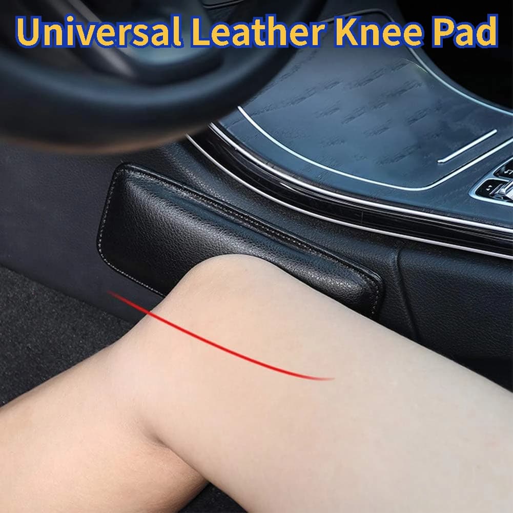 Ginocchiera Universale in Pelle per Interni Auto, Cuscino Confortevole Elastico in Memory Foam, Supporto per Gambe e Cosce, Accessori Auto