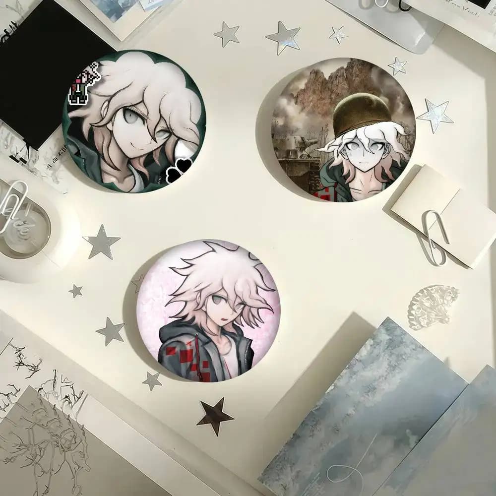 Anime Nagito Komaeda Game Creative Tinplate Soft Button Pins Animal Icon Brooch Lapel Backpack Badge Accessories Pin
