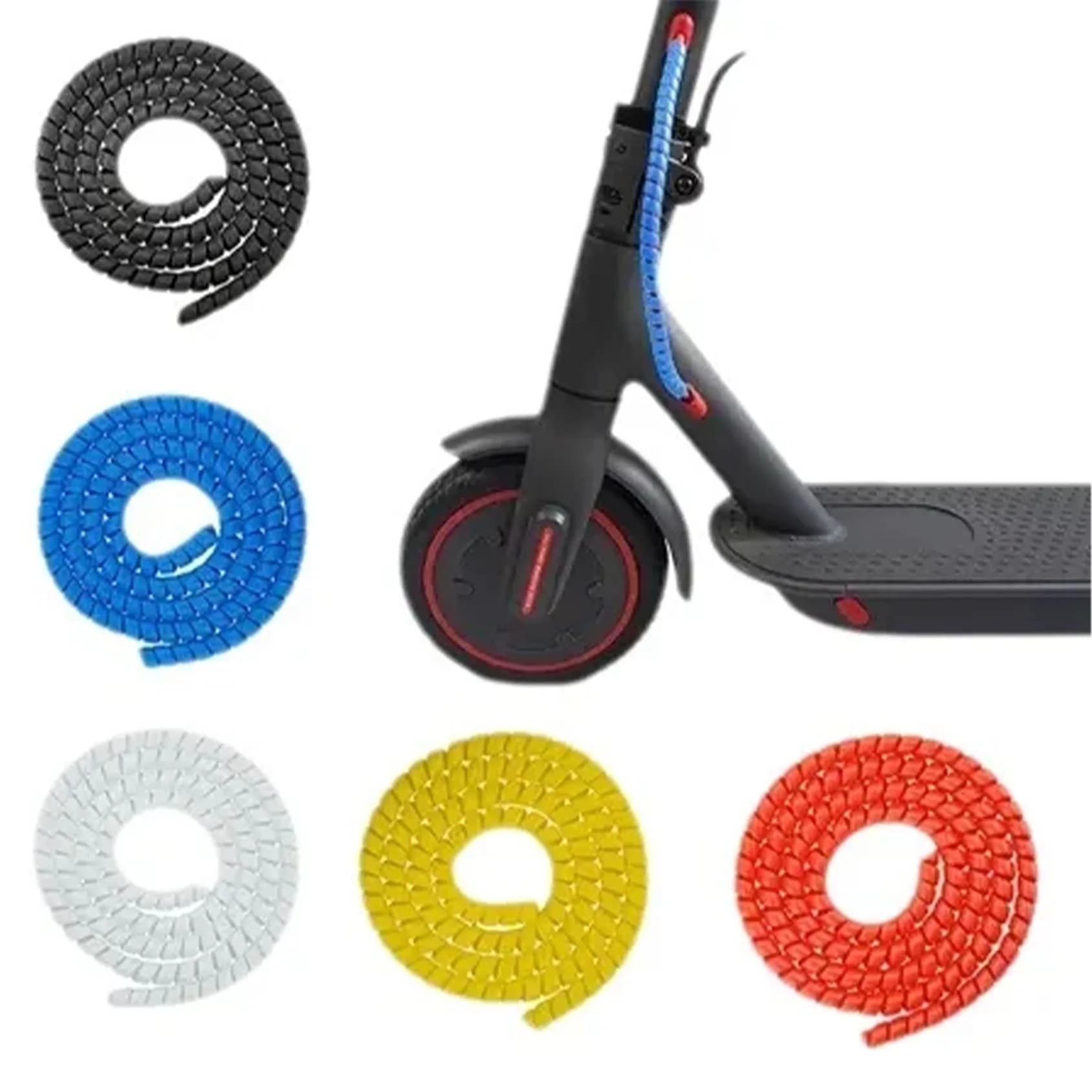 2M Spiral Cable Sleeve, , Cable Sheath, Scooter Cable Protection, Sleeved Cable, Suitable for Electric Scooters, Bicycles, etc