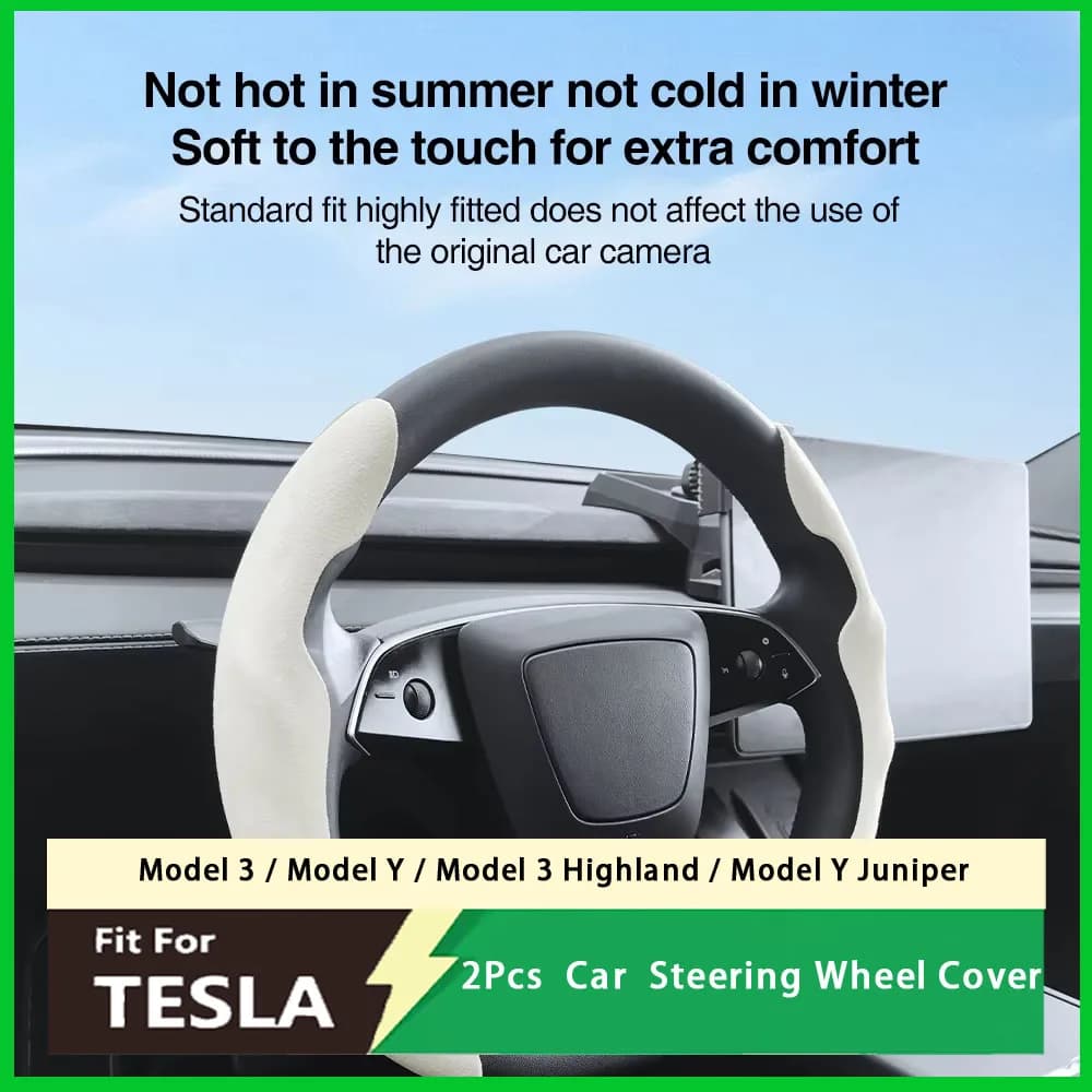 Steering Wheel Cover For Tesla Model Y Juniper 2026 Model 3 Highland Model 3 Model Y Steering Wheel Kit Accessories