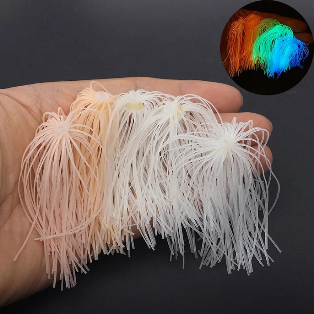 Luminous Fishing Umbrella Skirts 88 Strands Elastic Hole Lure Silicone Skirts Replacement Fly Tying Silicone Jig Skirts