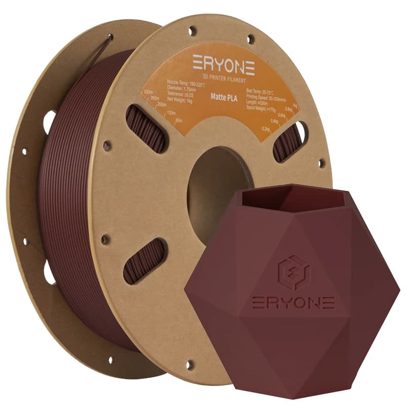 ERYONE 1 kg matt PLA Filament, multicolor available, without gloss, without glare, 3D printer filament with premium matt finish, 1 kg/bobin