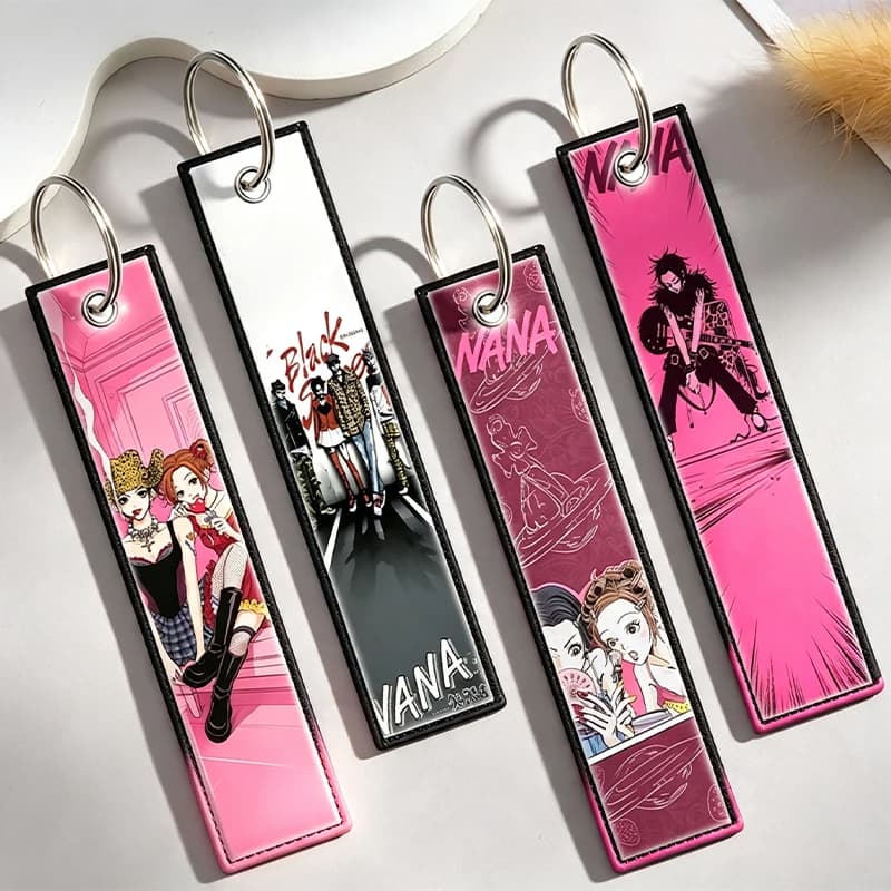 NANA Fashion Keychain for Men Women Anime Double-sided Printing Key Ring Students Backpack Campus Card Decorative Key Chain Gift