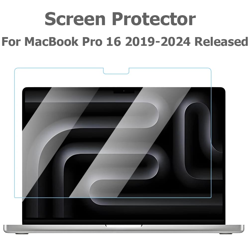 Proteggi schermo per MacBook Pro 16 2019-2024 Modello lanciato A2141 A2991 A2780 A2485 A3403 A3186 Vetro temperato trasparente per laptop