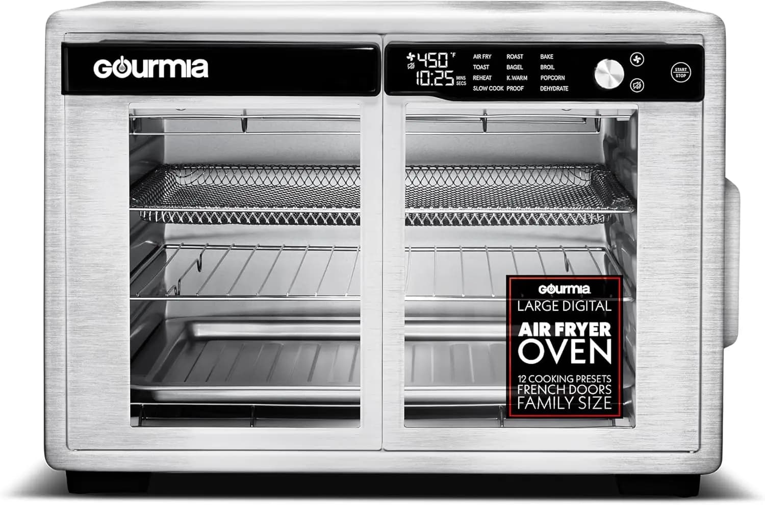 Friggitrice ad aria da 37 Qt di grande capacità con convezione, display digitale, 12 preimpostazioni, funzione disidratazione, adatta per pizza da 13 pollici