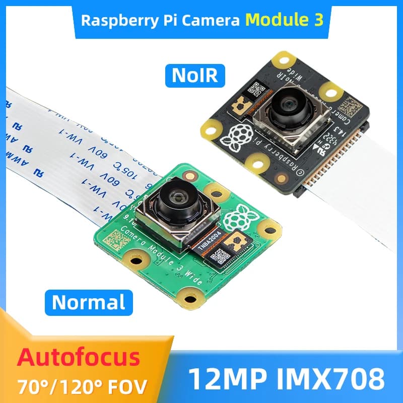 Raspberry Pi camera module official 3 IMX708 sensor from 12mp autofocus SNR DPC PDAF optional 75 ° 120 ° NoIR night vision for Pi 4B