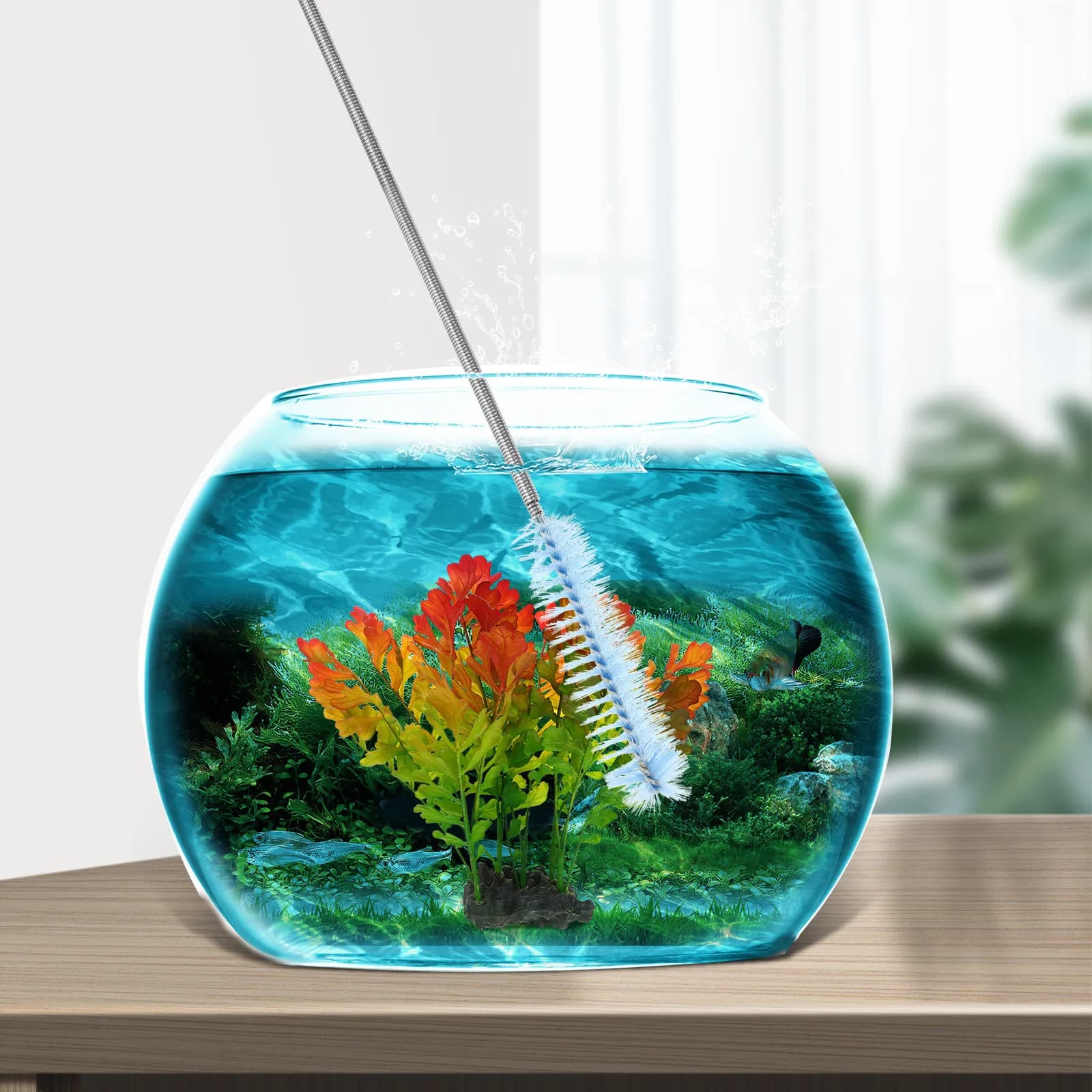 3Pcs Stainless Steel Flexible Tube Cleaning Brush Set for Aquarium Fish Tank Pet Fountain Kitchen Small Diameter Pipes Straws