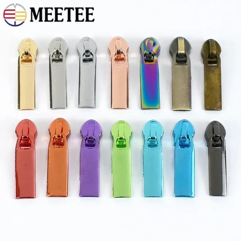 10-100 pezzi Meetee 5 # Cursori con cerniera per cerniere in nylon Borsa con nastro Zip Teste Tasca con cerniera Kit di riparazione Accessori per cucire fai-da-te