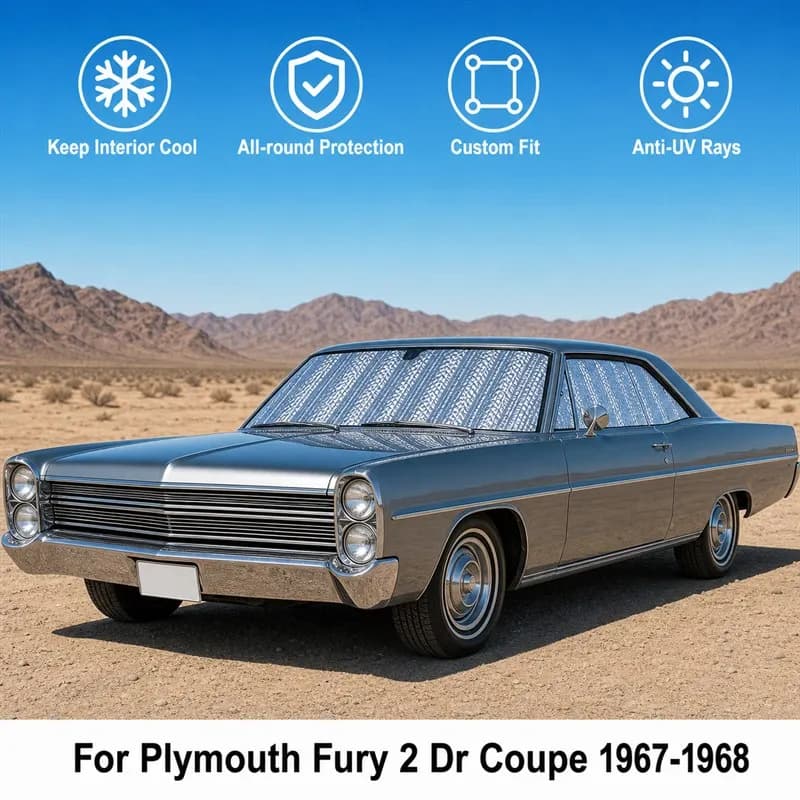 For Plymouth Fury 2 Dr Coupe 1967-1968 Car Window Sunshades UV Block Privacy Heat Insulated Foldable Car Curtain