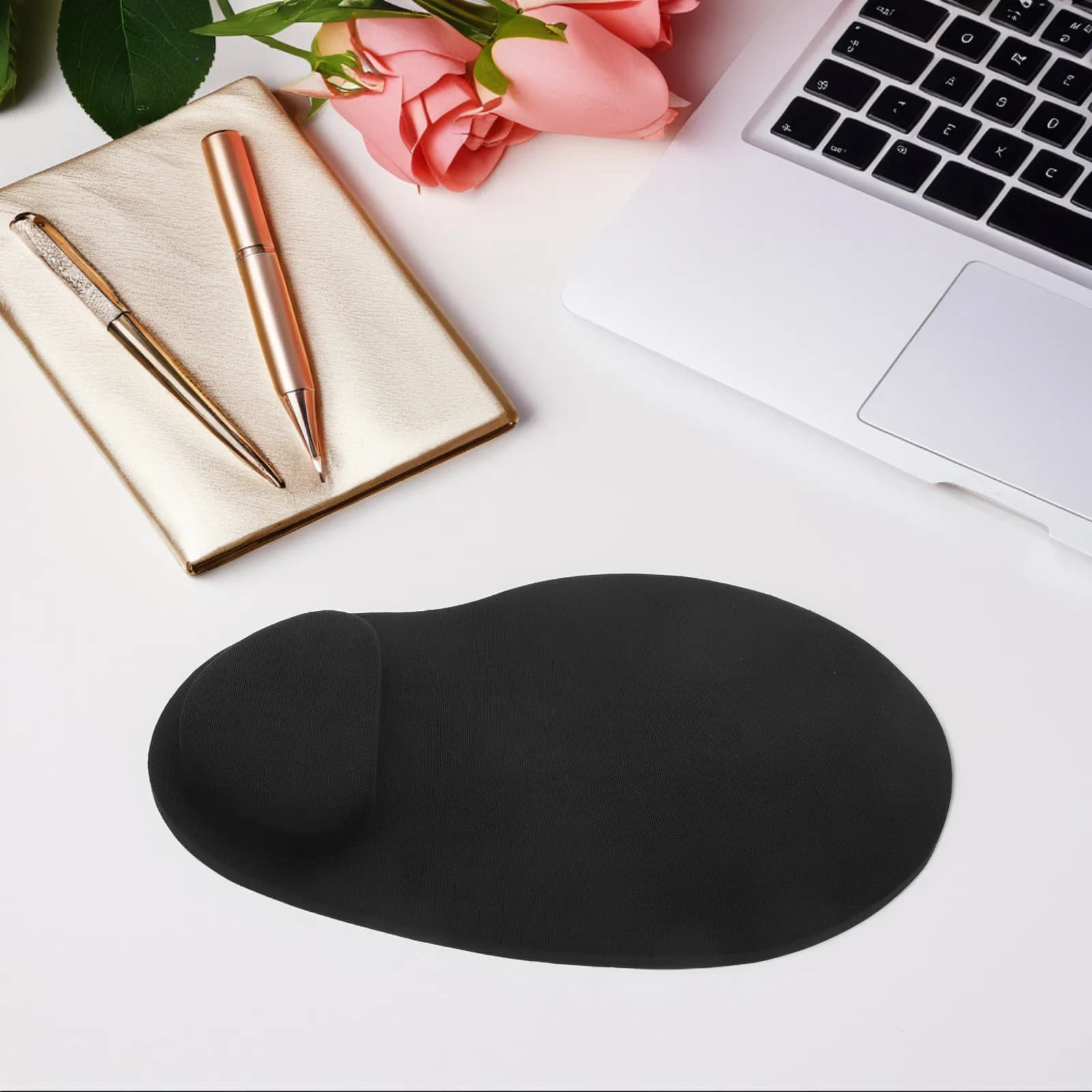 Tappetino Ergonomico per Mouse con Poggiapolsi Morbido, Base Antiscivolo, per Computer, Gaming, Ufficio, Scrivania, Laptop